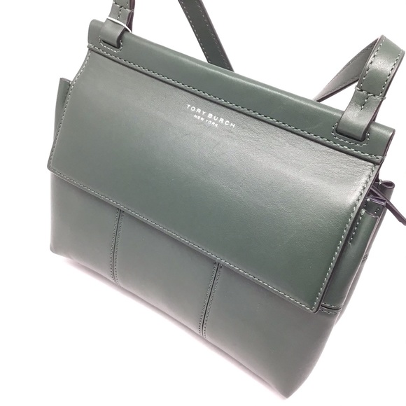 NWOT Tory Burch Block T Leather Crossbody Bag Green - Picture 14 of 17